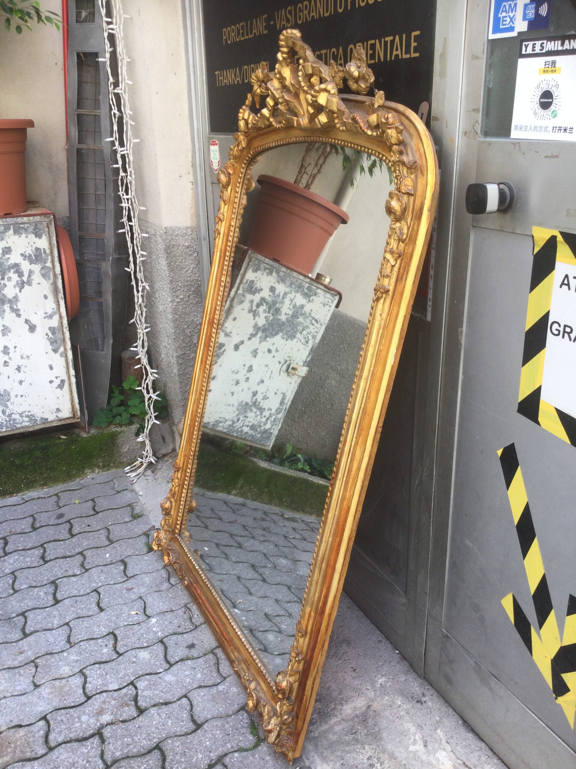 SPECCHIO IN FOGLIA ORO CON CIMASA EPOCA 900 9 SPECCHIO IN FOGLIA ORO CON CIMASA EPOCA 900